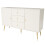 Sideboard Cabinet with 3 Drawers and 2 Doors Arched Fronts Cream White 140cm 8