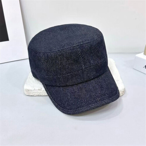 Lightweight Washed Cotton Cap Blue Cabbie Hat Pre Curved-Blue 1