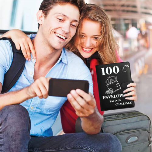 100 Day Savings Challenge Binder A5 Cash Envelope System with 100 Numbered Envelopes Visual Saving Tracker 1