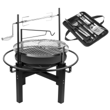 KCT Outdoor BBQ Grill and Rotisserie with Tool Set