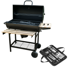 KCT Classic Barrel Outdoor BBQ Smoker With Tool Set