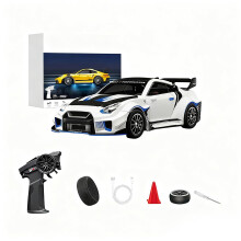 1/43 Scale Mini RC Drift Car with Gyro, 4WD Alloy Speed Racing Car with LED Lights RTR