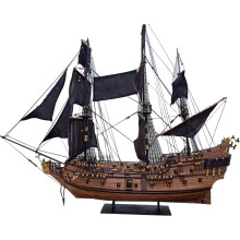 Wooden Pirate Model 1:50 DIY 3D Wooden Puzzle with Openable Hull and Handsewn Sails