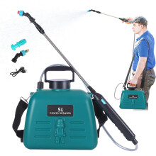 Battery Powered Garden Sprayer 5L Rechargeable Electric Lawn Sprayer with Adjustable Wand and 5L Tank