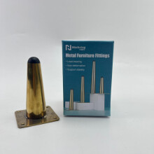 Adjustable Metal Furniture Legs with Shiny Gold Finish, Modern Cabinet Table Dresser Support