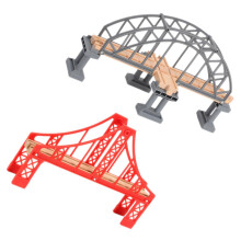 2pcs Toy Train Track Bridge Set, Wooden Railway Bridge Replacement, Tool Assembly