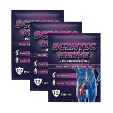 (3bags) 12 Pack Sciatica Nerve Pain Relief Patch Heating Patch Body Meridian Patch