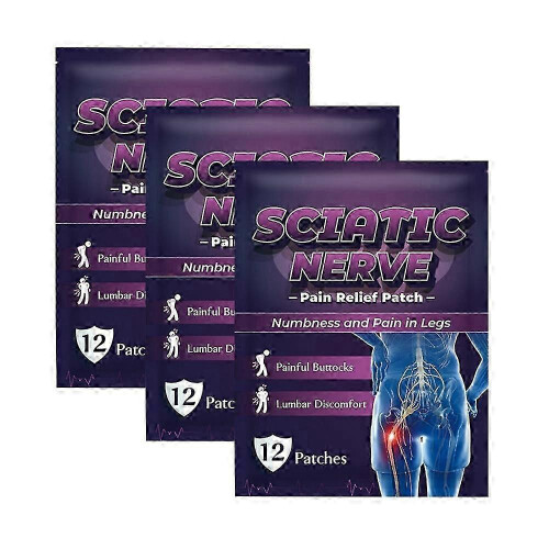 (3bags) 12 Pack Sciatica Nerve Pain Relief Patch Heating Patch Body Meridian Patch