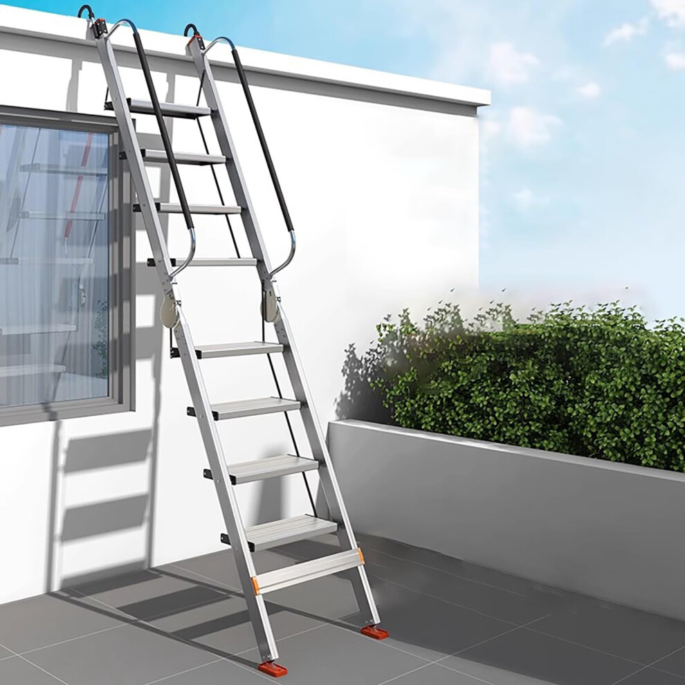 Aluminum Folding Attic Ladder 11 Step 320Cm With Removable Handrail, Spacesaving Loft Stairs For Home 9330225551447