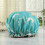 (2pcs Unicorn pattern) women reusable double layer waterproof shower hair bath cap 5