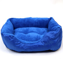 Actiaspet Small Blue Faux Fur Dog Bed Washable