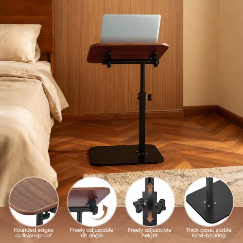 C Shaped Side Table, 45-80cm Height Adjustable Bedside Table 2