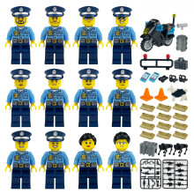 12 PCS City Police Building Block & Bricks Figure Set Role Play Game Toy for Boys & Girls