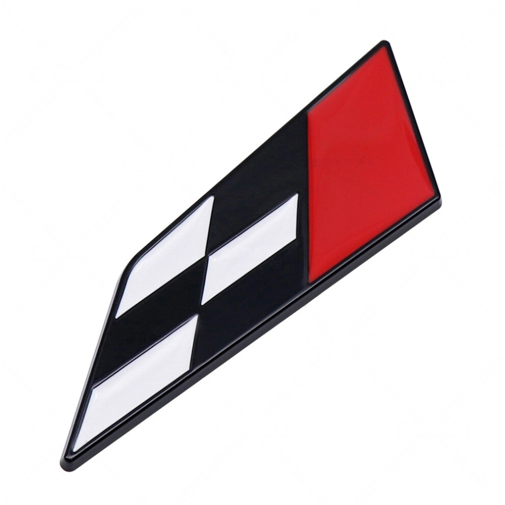 ( Red) Car Emblem Cupra Racing Flag Badge For Fiat 500 Abarth Black/White/Red 4069369476846