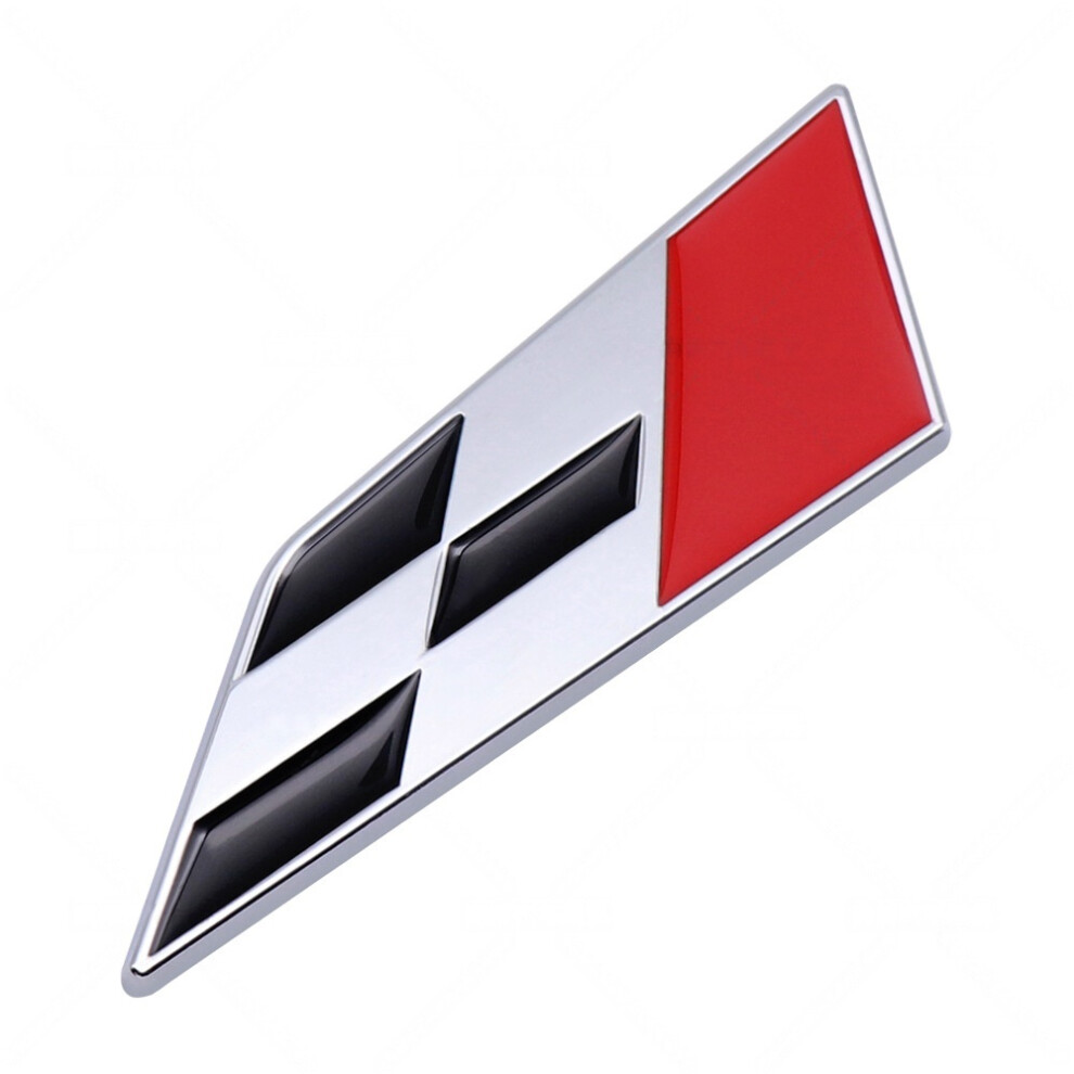( Red) Car Emblem Cupra Racing Flag Badge For Fiat 500 Abarth Silver/Black/Red 4069369476839