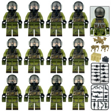 12 PCS Jungle Peregrine Squadron Minifigure Set Building Bricks Role Play Game for Boys & Girls