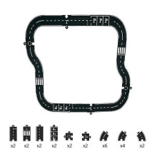 (24pcs) Flexible Rubber Road Puzzle Track Pieces,Flexible Expressway Circuit Set Toy,