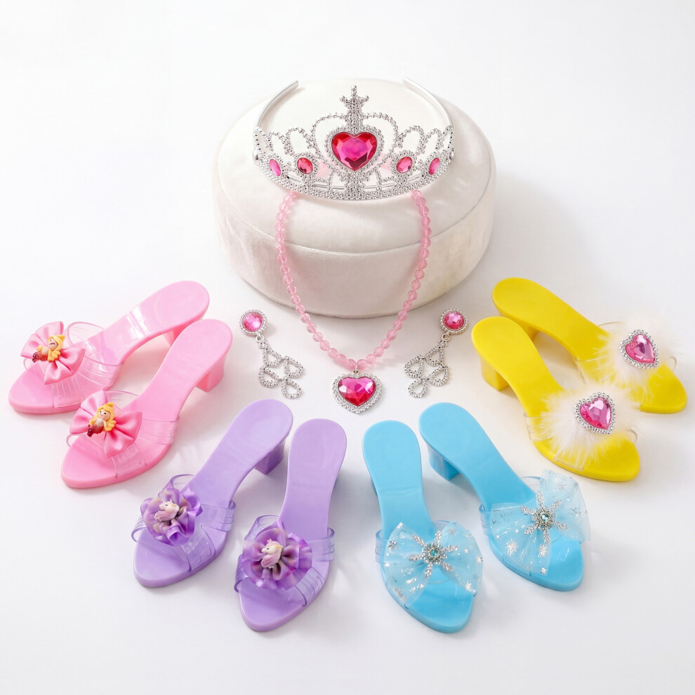 The Magic Toy Shop Girls Princess Shoes Dress Up Accessories Kids Jelly Heels Play Set Pretend Toy