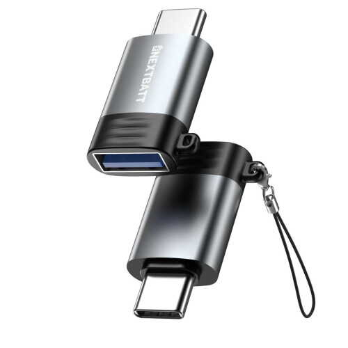 NEXTBATT USB-A-Buchse auf USB-C-Adapter - Schwarz/Grau