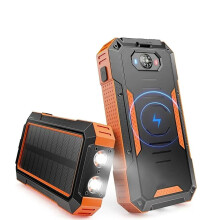 SiGN Solar Powerbank with Wireless Charging, 20000mAh - Orange