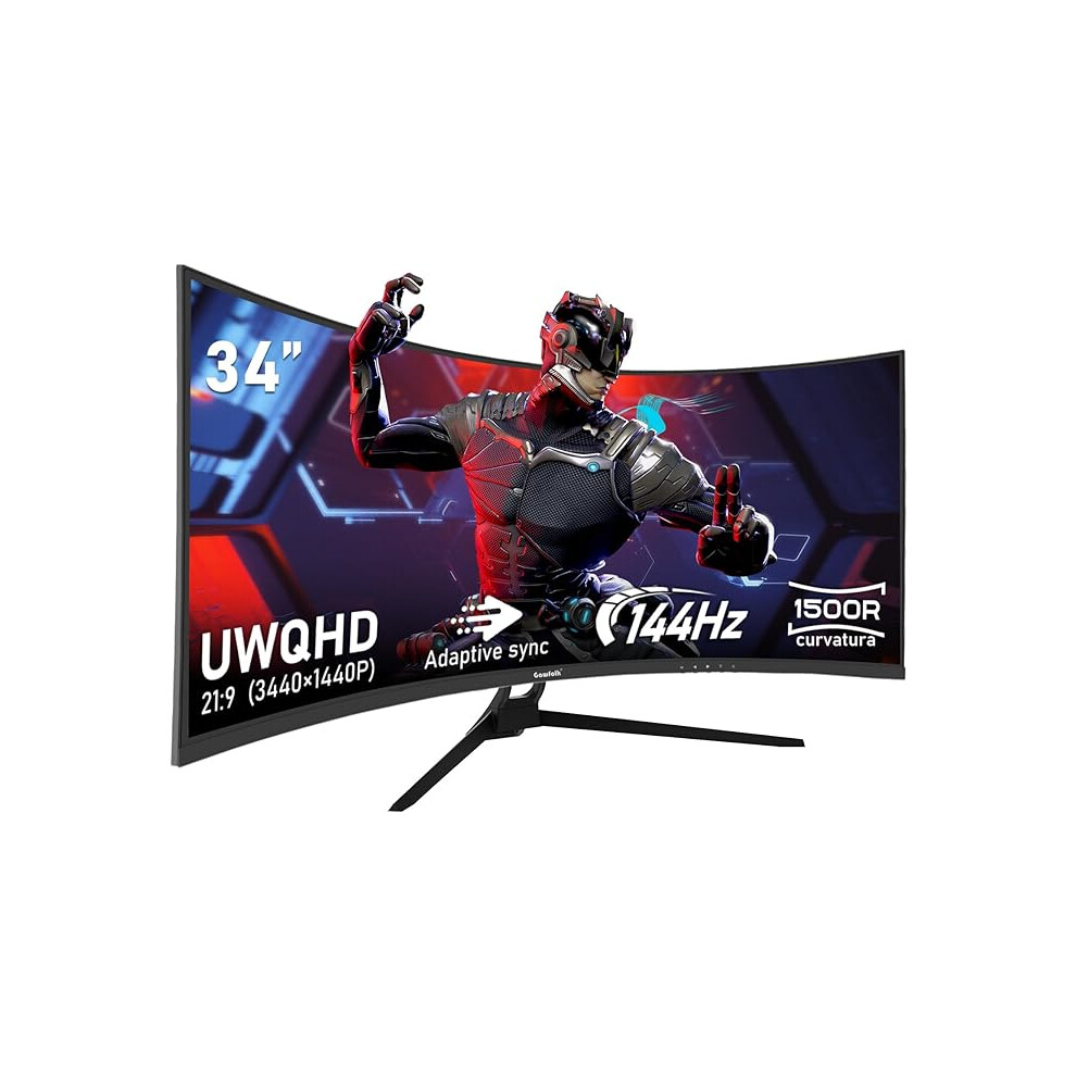 Gawfolk 34 Inch Ultrawide Curved 144Hz Gaming Computer Monitor 1500R Pc Screen 21:9 Uwqhd 3440X1440 10794821
