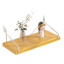 Elegant Wood Wall Shelf Perfect For Holding Media-Wood color