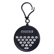 Calculatrice de porte-clés en silicium ABS avec clés-Noir