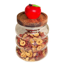 Kitchen Glass Jar With Wooden Top Great For Coffee Bean-2