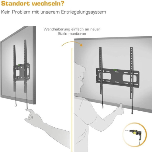 Hama FlashStar TV Wandhalterung FIX bis 75" Schwarz 2