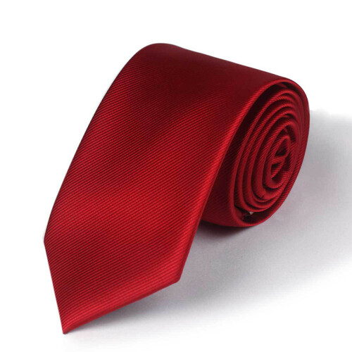 Klassisk slips i polyestersilke DarkRed