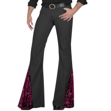 60s 70s Bells Bottom Pants 70s Disco Pants for Men-Burgundy XL