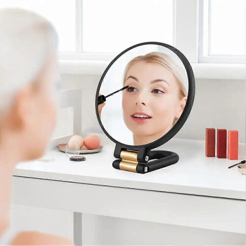 (white) 50X Magnifying Makeup Mirror, Handheld Double-Sided Folding Mirror 1