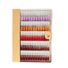 (Orange 120pcs) Premium Acrylic Loose Leaf Nail Color Plate Magnet Nail Tips Display Board