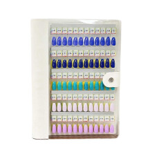 (White 240pcs) Premium Acrylic Loose Leaf Nail Color Plate Magnet Nail Tips Display Board