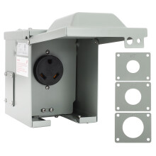 Lockable Weatherproof TT30R RV Power Outlet Box 30 Amp 125V Outdoor Electrical Receptacle for Camper Trailer