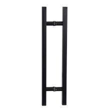 Black Stainless Steel Glass Door Handle Matte Finish, Modern Square Pull, Easy Install 1200x800mm