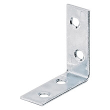 849436 Steel Corner Bracket, Corrosion‑Resistant Galvanised Right‑Angle Chair Support, 40mm Silver