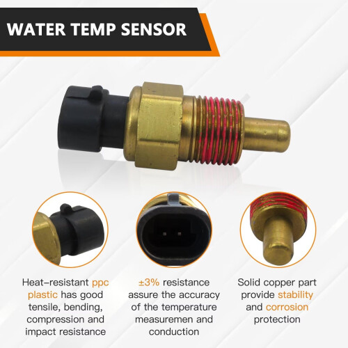 Engine Coolant Temperature Sensor for 1985‑1999 K1500 K2500 K3500, Accurate OEM Replacement Copper Sender 2