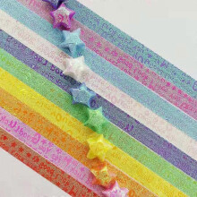 Dww-Moon Starry Sky Pentagram Origami Stars Paper and Luminous Starry Sky Paper Set, 270 Sheets