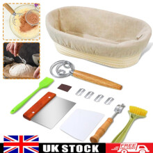Oval Banneton Bread Proofing Basket Set for Sourdough Baking With Linen Cover