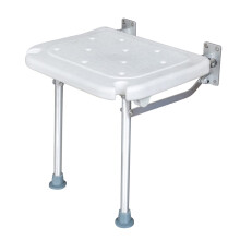 Wall Mounted Folding Shower Seat for Elderly, Non Slip Surface with Drainage Holes and Space Saving Design