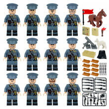 12 PCS Officer Corps in China's War of Resistance Building Bricks Wargaming Action Figures for Kids