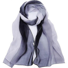 Dww Women's Soft Gradient Scarf 175 * 75cm - (Black) - Lightweight women's scarf, soft and light shawl, elegant fashion scarf, gift