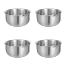 4Sets Silver Stainless Steel Multipurpose Kitchen Strainer Basket
