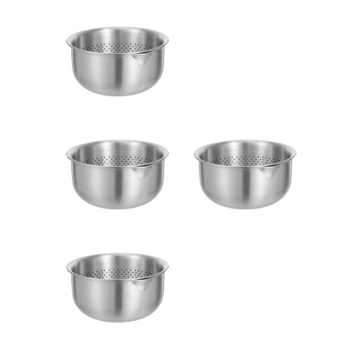 4Sets Silver Stainless Steel Multipurpose Kitchen Strainer Basket 1