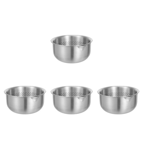 4Sets Silver Stainless Steel Multipurpose Kitchen Strainer Basket 2