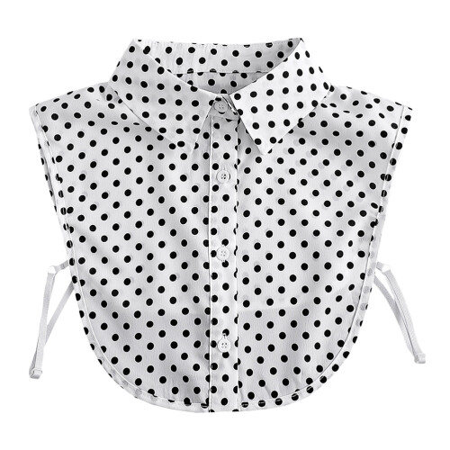 White Half Shirt Fake Collar Lightweight Polyester Blouse Insert