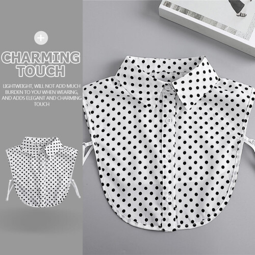 White Half Shirt Fake Collar Lightweight Polyester Blouse Insert 2