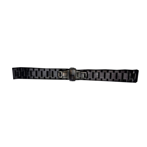 Black Metal Watch Band Stainless Steel Replacement Strap