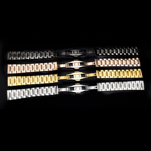 Black Metal Watch Band Stainless Steel Replacement Strap 2